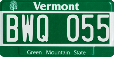 VT license plate BWQ055