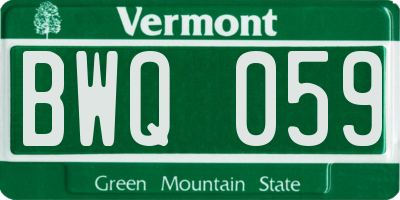 VT license plate BWQ059