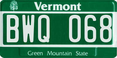 VT license plate BWQ068