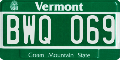 VT license plate BWQ069