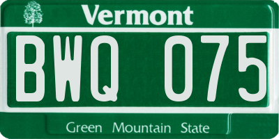 VT license plate BWQ075