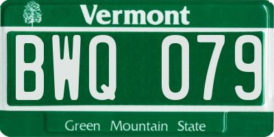 VT license plate BWQ079