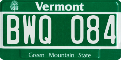 VT license plate BWQ084
