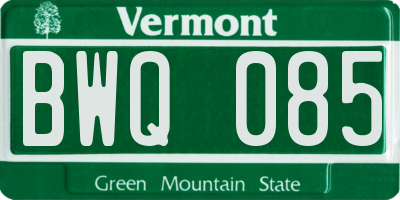 VT license plate BWQ085