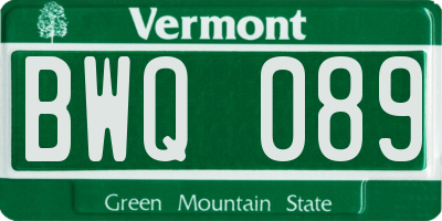 VT license plate BWQ089