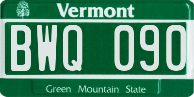 VT license plate BWQ090