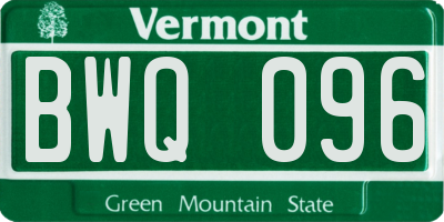 VT license plate BWQ096