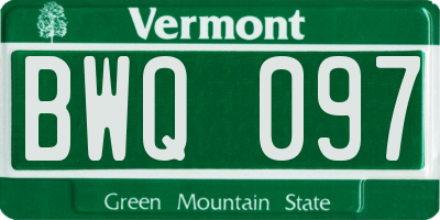 VT license plate BWQ097