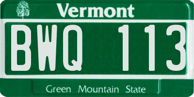 VT license plate BWQ113