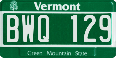 VT license plate BWQ129