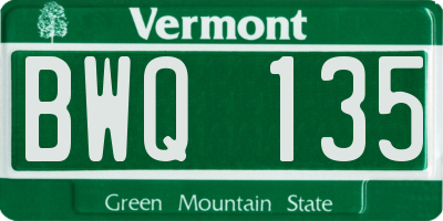 VT license plate BWQ135