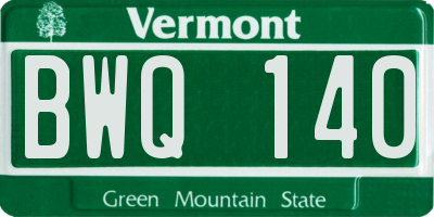 VT license plate BWQ140