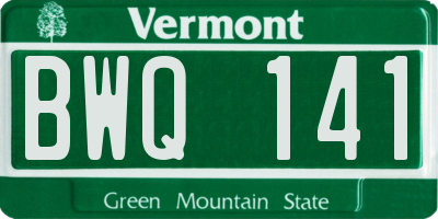 VT license plate BWQ141