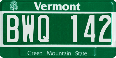 VT license plate BWQ142