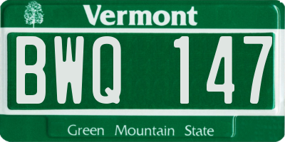VT license plate BWQ147