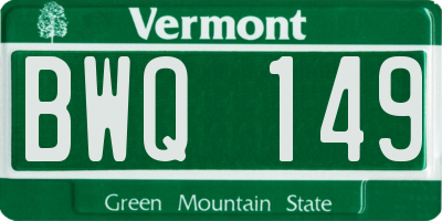 VT license plate BWQ149
