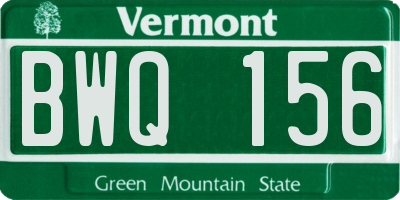 VT license plate BWQ156