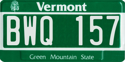 VT license plate BWQ157
