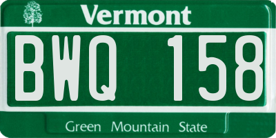 VT license plate BWQ158