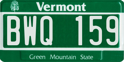 VT license plate BWQ159