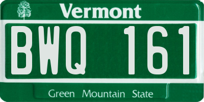 VT license plate BWQ161
