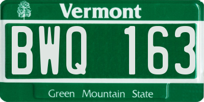 VT license plate BWQ163