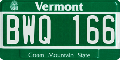 VT license plate BWQ166