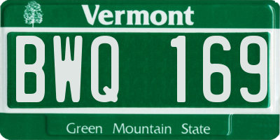 VT license plate BWQ169