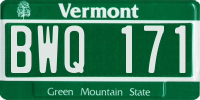 VT license plate BWQ171