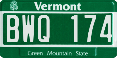 VT license plate BWQ174