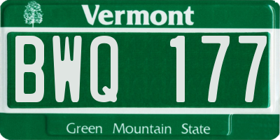 VT license plate BWQ177