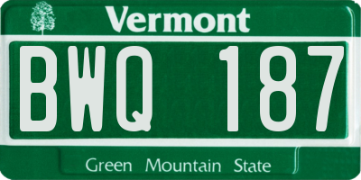 VT license plate BWQ187