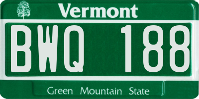 VT license plate BWQ188