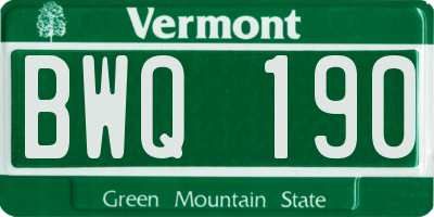VT license plate BWQ190