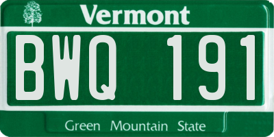 VT license plate BWQ191