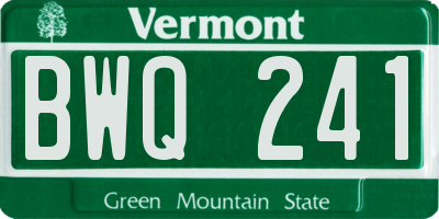 VT license plate BWQ241