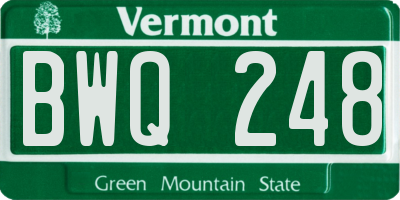 VT license plate BWQ248