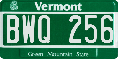 VT license plate BWQ256