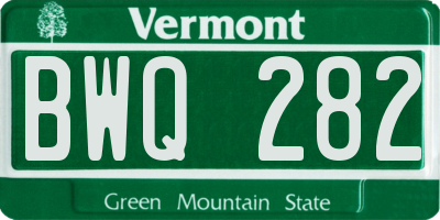 VT license plate BWQ282