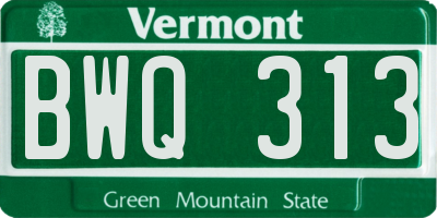 VT license plate BWQ313