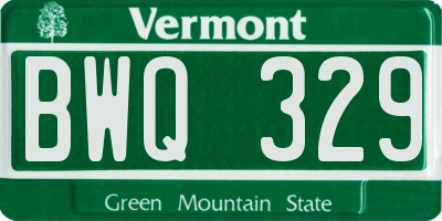 VT license plate BWQ329
