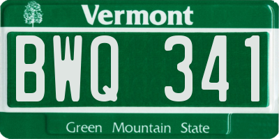 VT license plate BWQ341