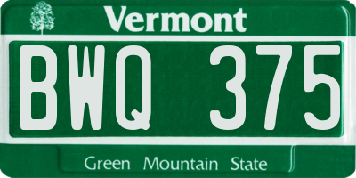 VT license plate BWQ375
