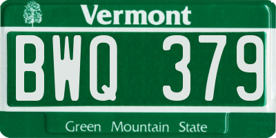 VT license plate BWQ379