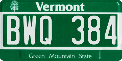 VT license plate BWQ384