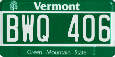 VT license plate BWQ406