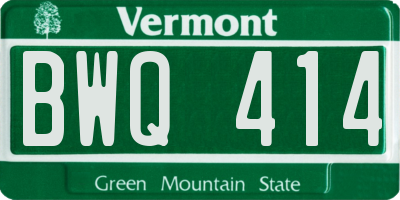 VT license plate BWQ414