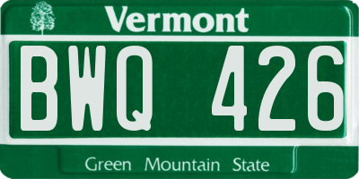 VT license plate BWQ426