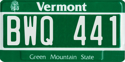 VT license plate BWQ441