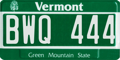 VT license plate BWQ444